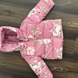 Floral Pink Puffer Jacket